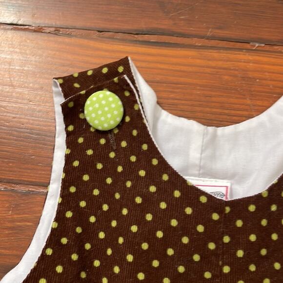 Castles & Crowns Thanksgiving fall polka dot corduroy turkey appliqué romper 12M - Picture 5 of 8